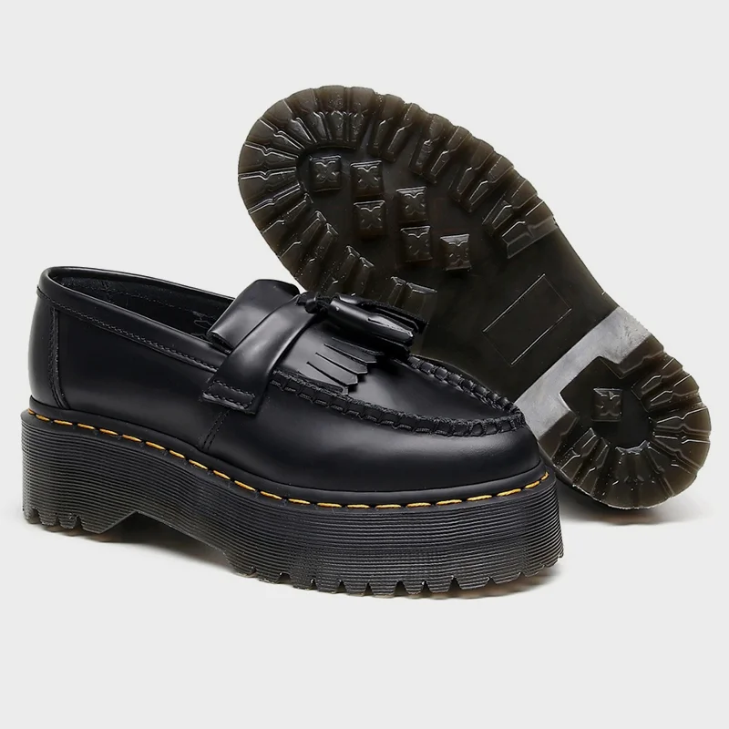 Punk Tassel Quad Leather Low Martin Shoes