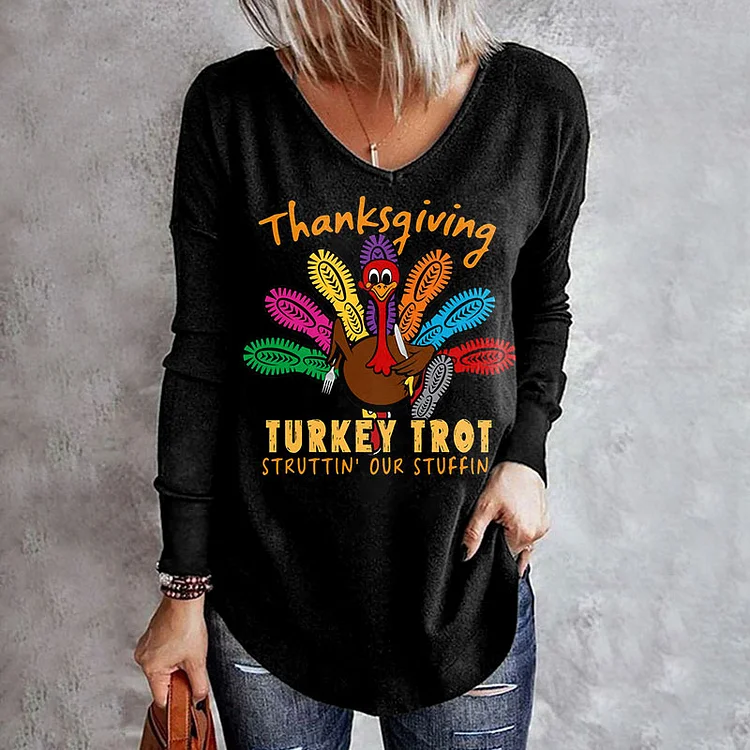 Wearshes Thanksgiving Turkey Trot Struttin Our Stuffin T-Shirt