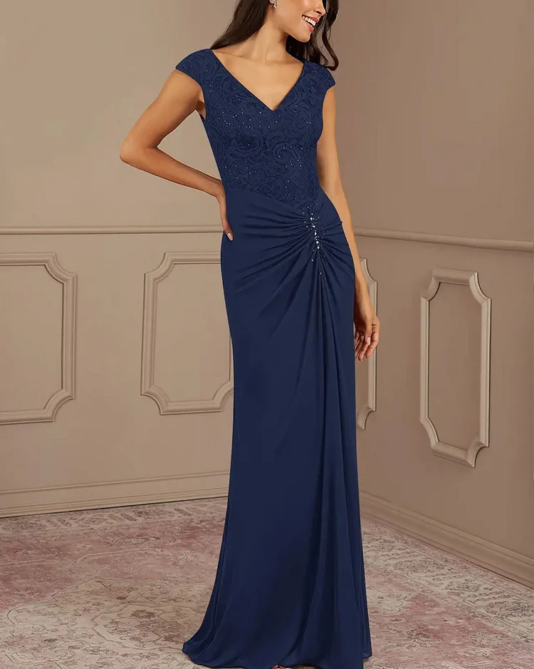Sheath Lace Floor-Length Dress