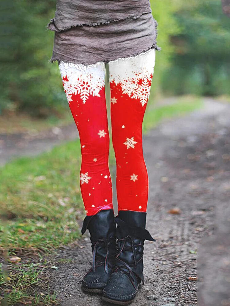 Women's Christmas Thermal Tight-fitting Casual Pants-112402