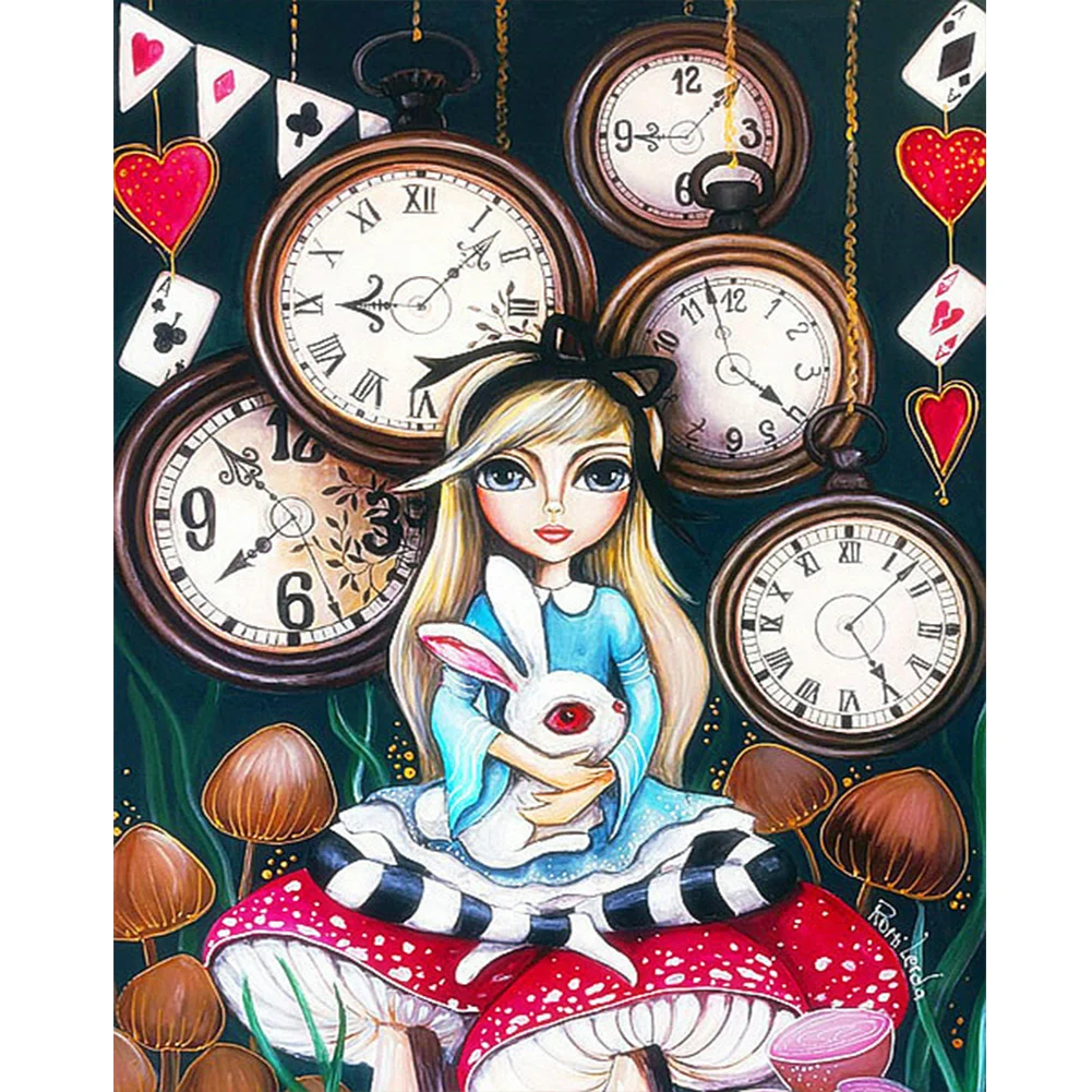 Alice In Wonderland - Full Round Diamond Painting - 30*30CM(Canvas)