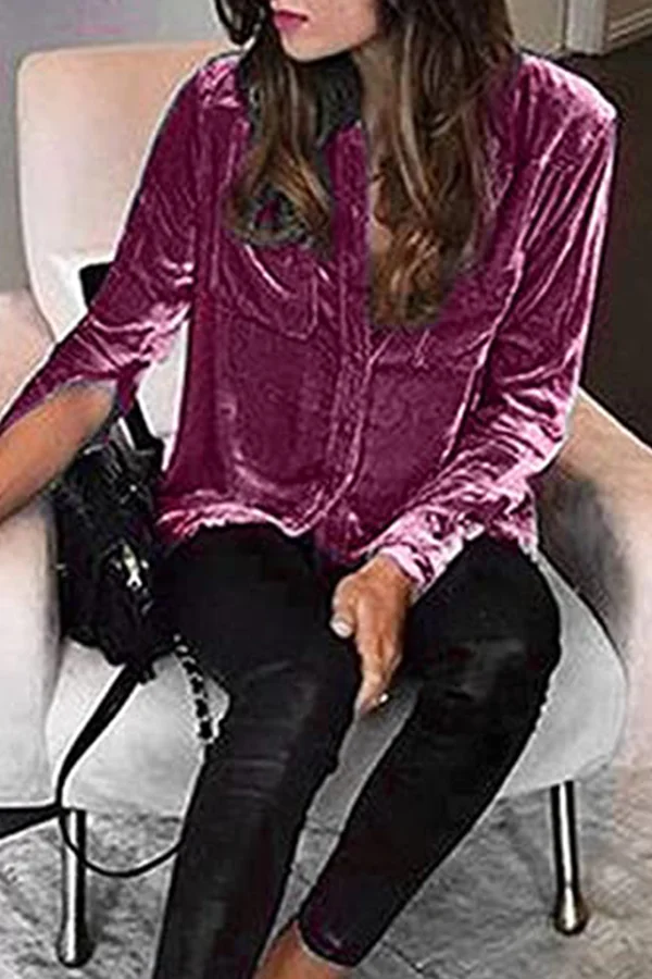 Gold Velvet Lapel Shirt
