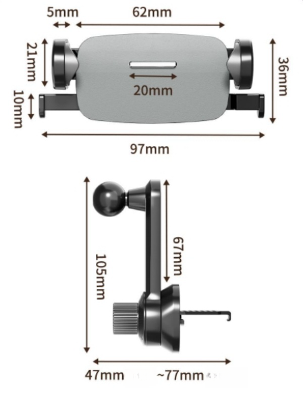 Car Phone Holder Alloy Navigation Car Air Outlet Metal Phone Holder