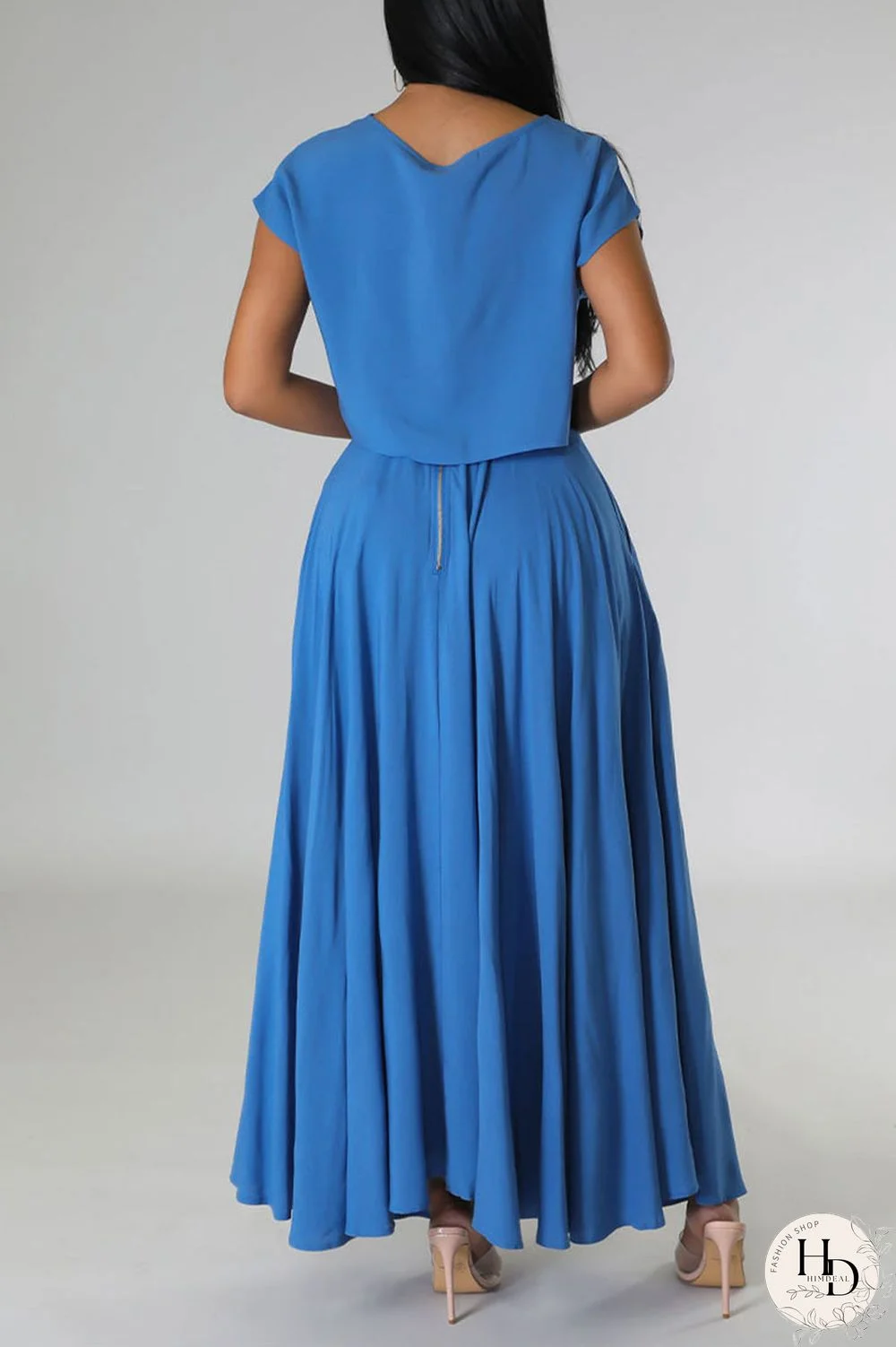 White Casual Solid Patchwork O Neck Short Sleeve Two Pieces