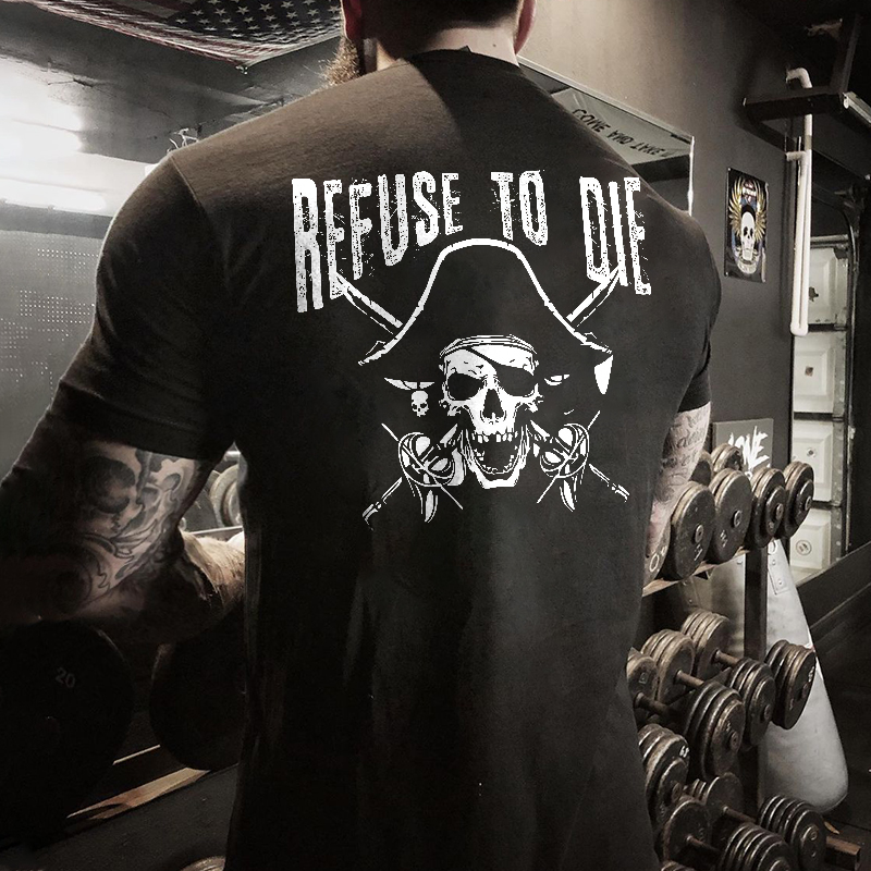 Livereid Refuse To Die Skull Printed Men's T-shirt - Livereid