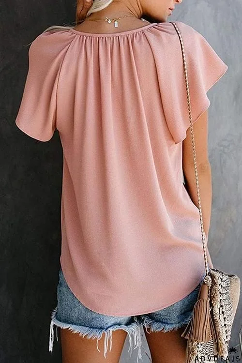 V Neck Loose Blouse