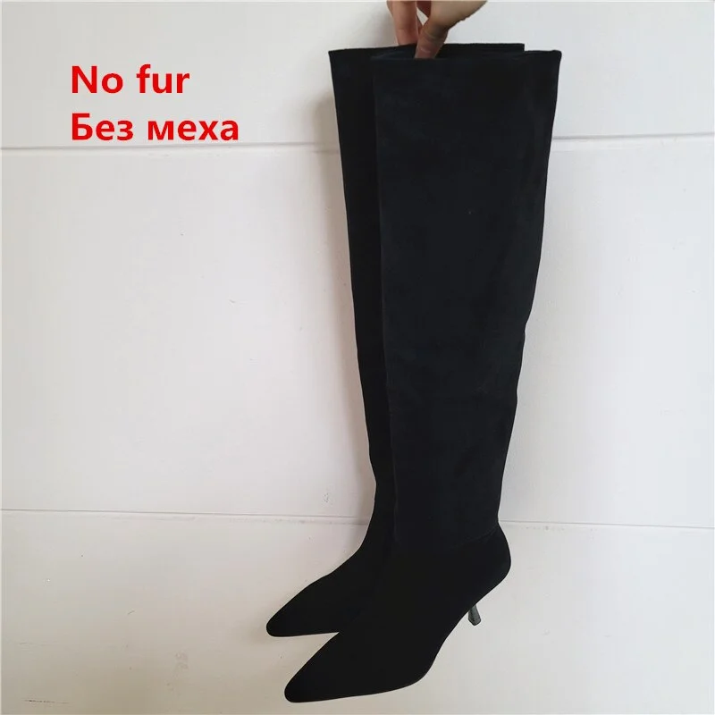 Christmas Gift FEDONAS 2021 Top Quality Genuine Leather Knee High Boots Concise Female Pointed Toe High Heels Pumps Party Shoes Woman Long Boot