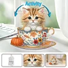uk.everydayedeals DIY Diamond Painting Acrylic Bobble Head Decoration - Teacup Cats