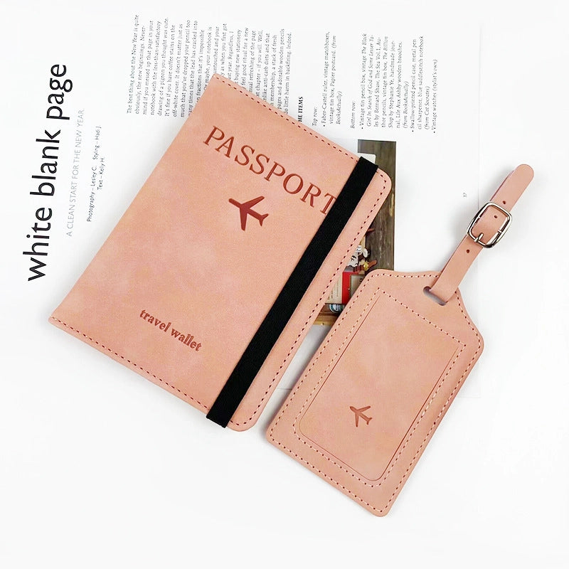 In Stock Color Changing PU Leather Skin Feeling Multi-color Strap Passport Cover Luggage Tag Suit Multi-function Passport Holder Bag