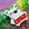 Full Bead Embroidery Keychain Pig Printed Craft Gifts(5.5x5.5cm)