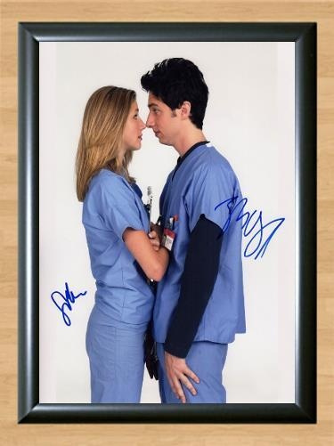 Scrubs Sarah Chalke Zach Braff Signed Autographed Photo Poster painting Poster Print Memorabilia A4 Size