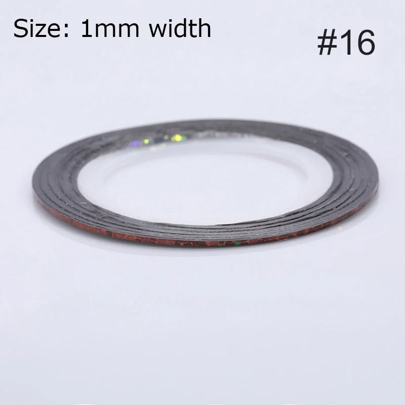 1mm 2mm 6mm Matte Glitter Nail Striping Tape Line Rainbow Multi Color Styling Tool Sticker Decal  DIY Decoration-Nail Inspo