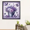 Purple Flower Butterfly-Full Round Diamond Painting 30*30CM