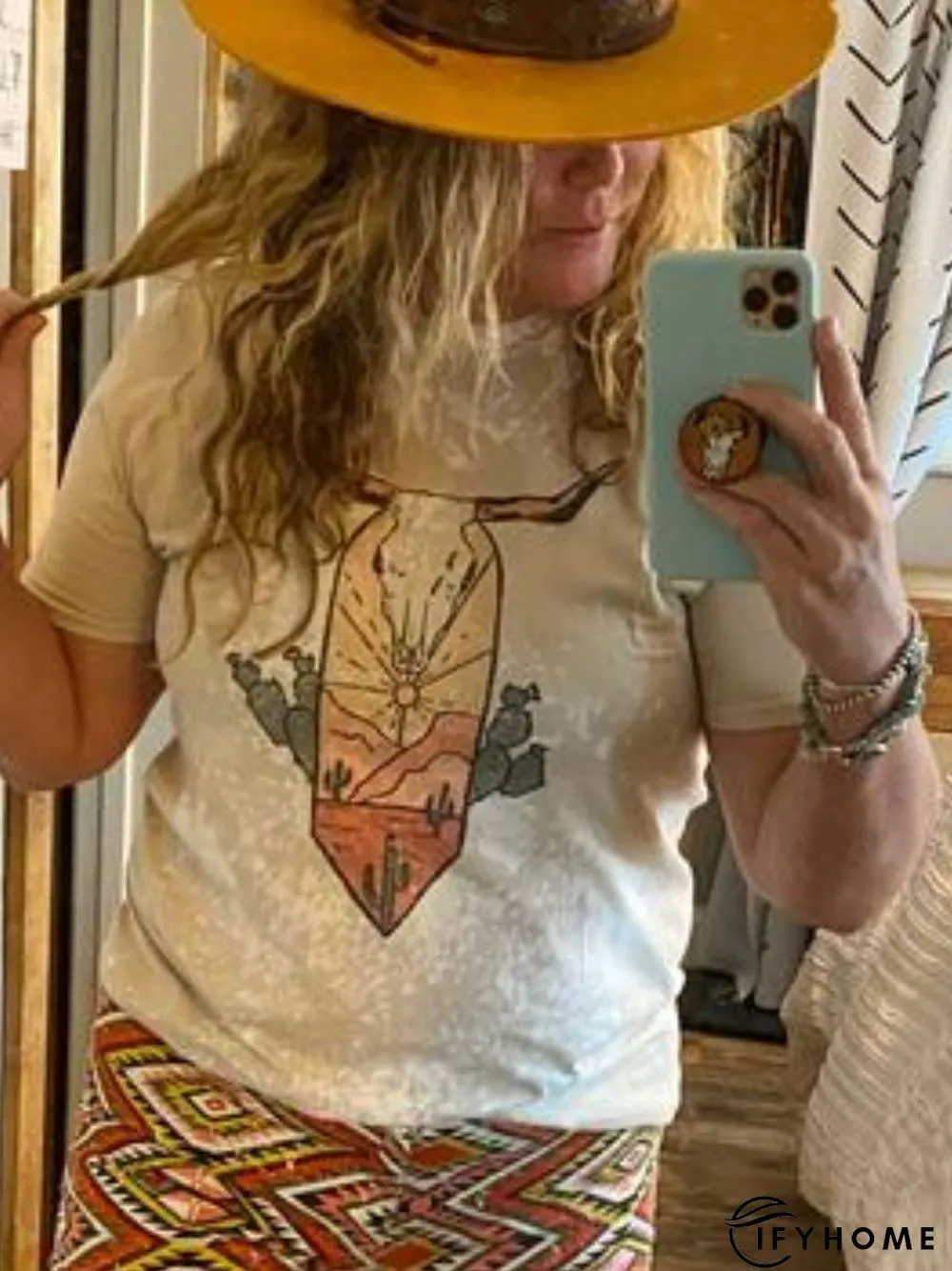 Animal Crew Neck Floral-Print Short Sleeve T-shirt | IFYHOME