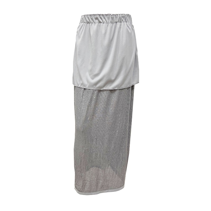 Ootddress Sequin Female Sexy Maxi Skirt Summer Fashion Glitter High Waist Loose Elegant Club Long Skirt Sparkle Women Long Skirt New