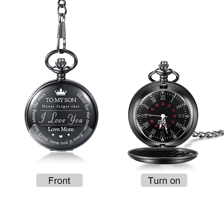 Never forget that I Love You - Mom To Son Pocket Watch