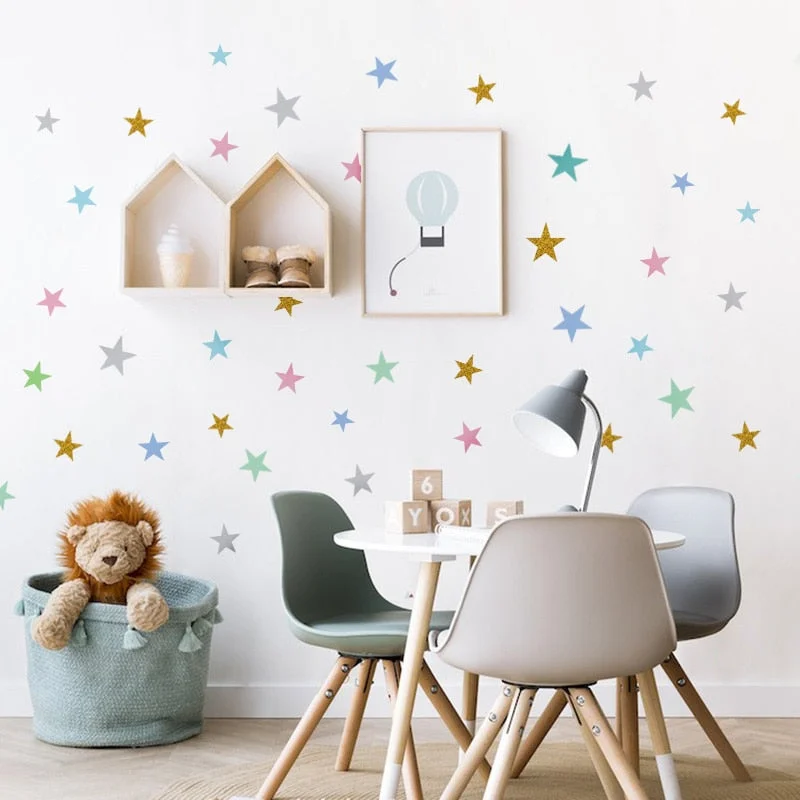 Stars Wall Sticker For Kids Room Home Decoration Baby Nursery Bedroom Children Wall Decals Art Wall Stickers Wallpaper