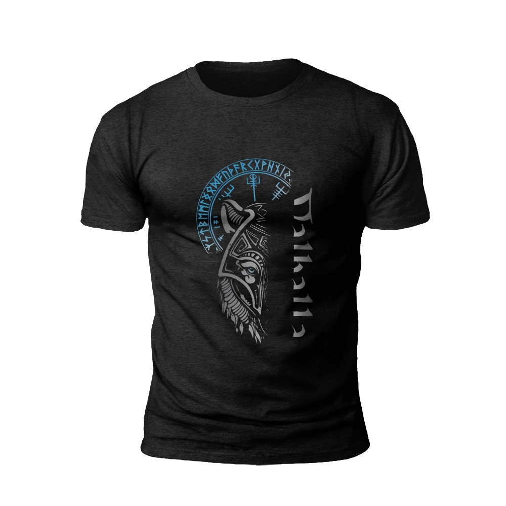 Norse Mythology: Raven and Rune Circle T-Shirt