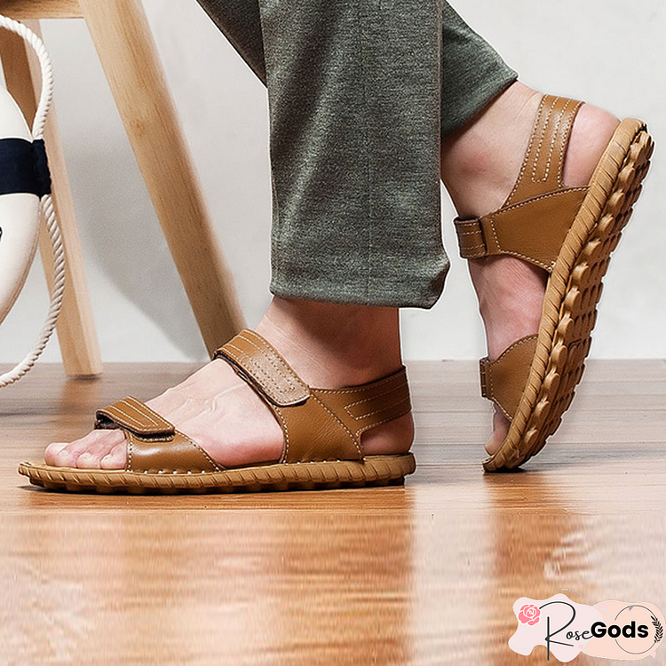 Men's Hook Loop Open Sandals Lightweight Comfortable Soft Sandal Shoes