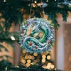 (US Local)Acrylic Special Shape Dragon Wreath 5D DIY Diamond Painting Dots Pendant