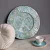 Colorful Seashell Handmade Creative Seashell Plate Placemat Tray Dinner Plate