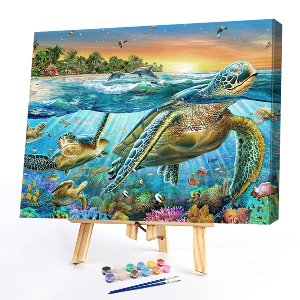 

40x50cm - Paint By Numbers Turtle Gift, 501 Original