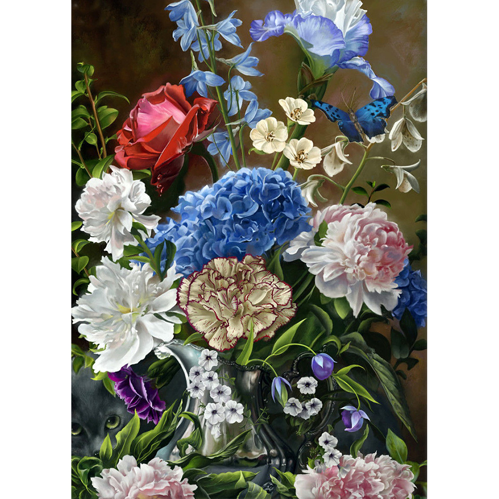 

30*40CM - Round Drill Diamond Painting - Flower Bouquet, 501 Original