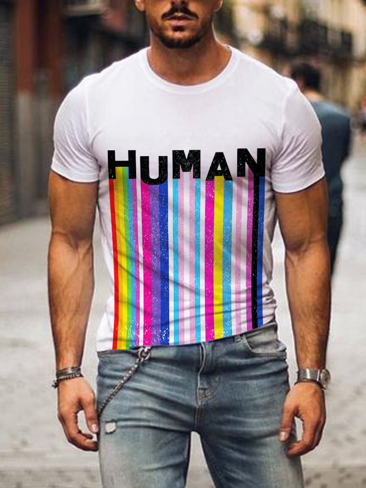 Human LGBT Rainbow Graphic T Shirt