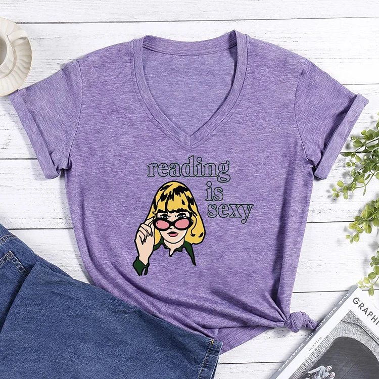 Reading Is Sexy V-neck T Shirt