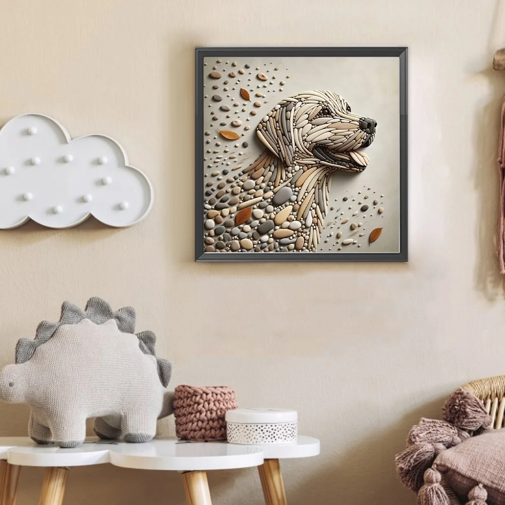 Diamond Painting - Full Round Drill - Stone Art Dog(Canvas|30*30cm)