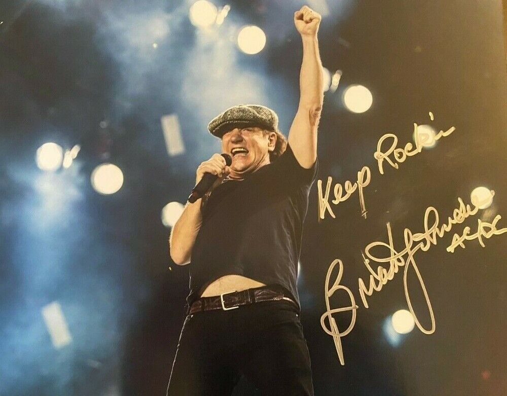 Brian Johnson signed autographed 11x14 Photo Poster painting Extremely Rare AC/DC