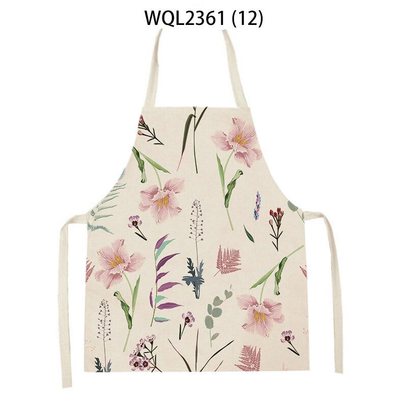 Linen Kitchen Apron - Plant Floral letclo 