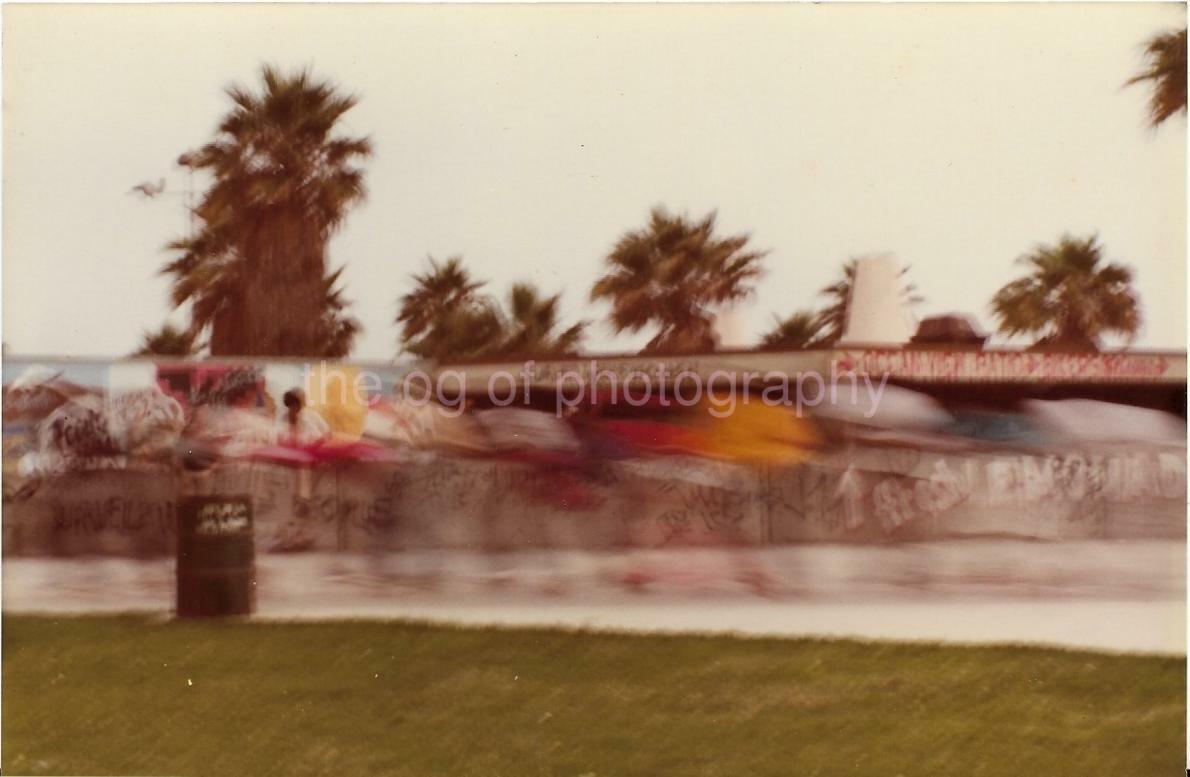 70s Blurry Skaters FOUND Photo Poster paintingGRAPH Color ROLLER Original Snapshot VINTAGE 01 14