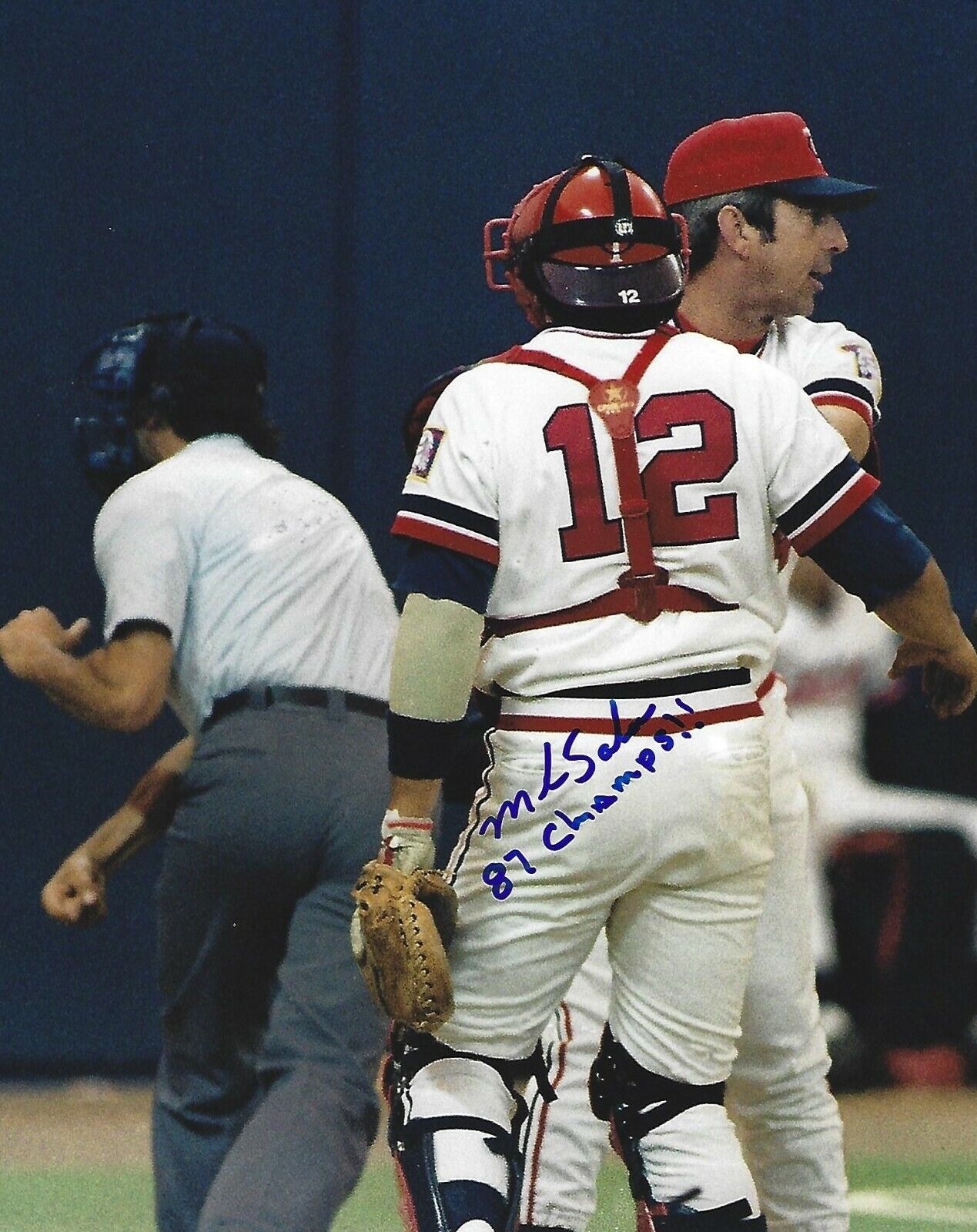 Signed 8x10 MARK SALAS 87 Champs Minnesota Twins Autographed Photo Poster painting - COA