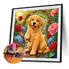 Diamond Painting -5D Full Round Drill Golden Retriever Puppy(40x40cm)