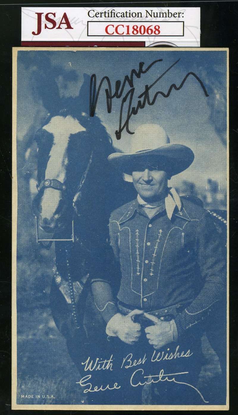 Gene Autry Jsa Coa Autograph Vintage Photo Poster painting Exhibit Hand Signed