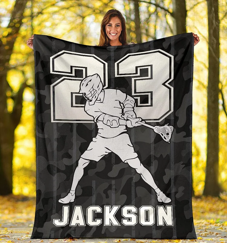 Personalized Lovely Lacrosse Blanket for Comfort & Unique | BKKid10[personalized name blankets][custom name blankets]