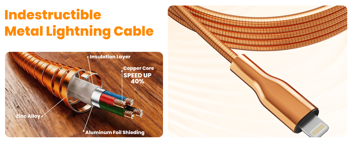 metal braided lightning cable