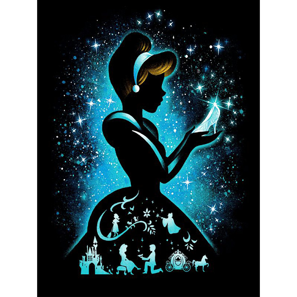 Cartoon Princess Silhouette 30*40cm(canvas) full round drill diamond painting