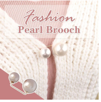 Fashion double pearl anti-go brooch