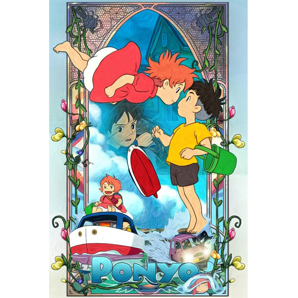 Ponyo On The Cliff 40*60cm(canvas) full round drill diamond painting