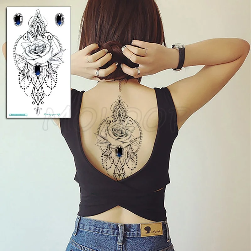 Temporary Tattoo Sticker Plant Leaf Flower Like Butterfly Sexy Chest Back Fake Tatoo Waterproof Flash Tatto Art for Woman Girl