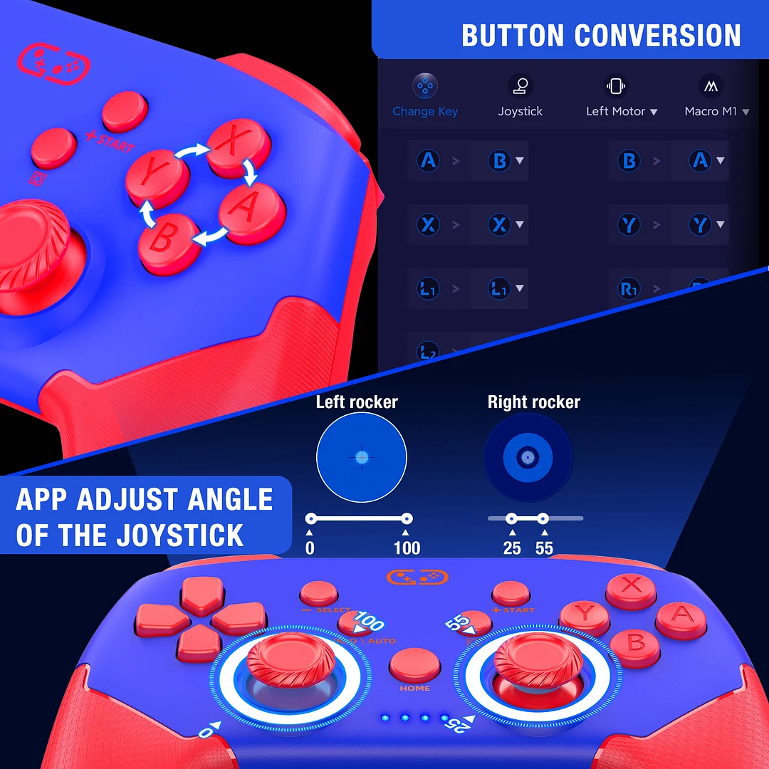 DinoFire Wireless Controller for Nintendo Switch/Switch lite/OLED, Extra Pro Controller for Nintento