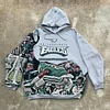 Stylish Eagles Patchwork Print Long Sleeve Hoodies