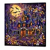 Halloween Cottage Framed Special Shape Diamond Painting Kit 25x25cm