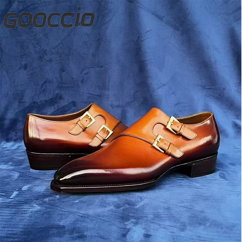 MY237 Italian Calf Skin Dress Shoes/Monk Shoes For Men GOOCCIO   