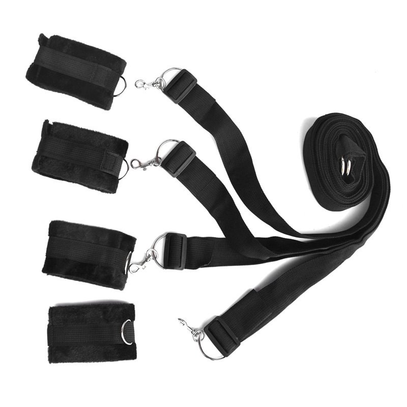 Bed Spreader Restraint System, Passion Bondage Kit,  Includes Wrist Cuffs and Ankle Cuffs  