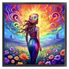 uk.everydayedeals (Limited Stock)Cross Stitch - 18ct Stamped - Femme fleurie (50*50cm)