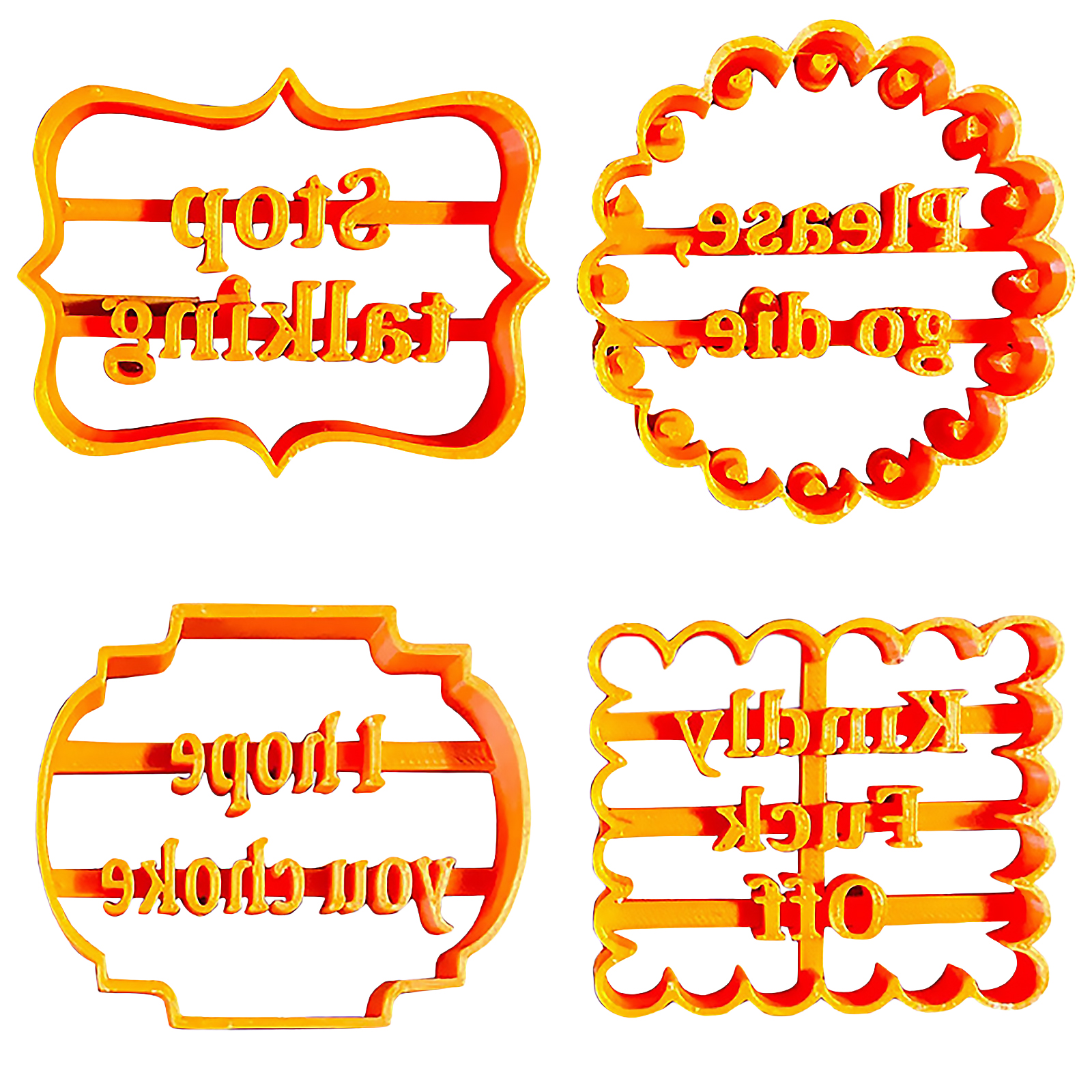 

Cookie Molds with Good Wishes Cookie Form with Fun Phrases Stamp Cutters, A款, 501 Original