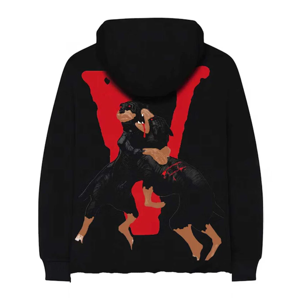 Vlone City Morgue Dog Black Cotton Long Sleeve Hoodie